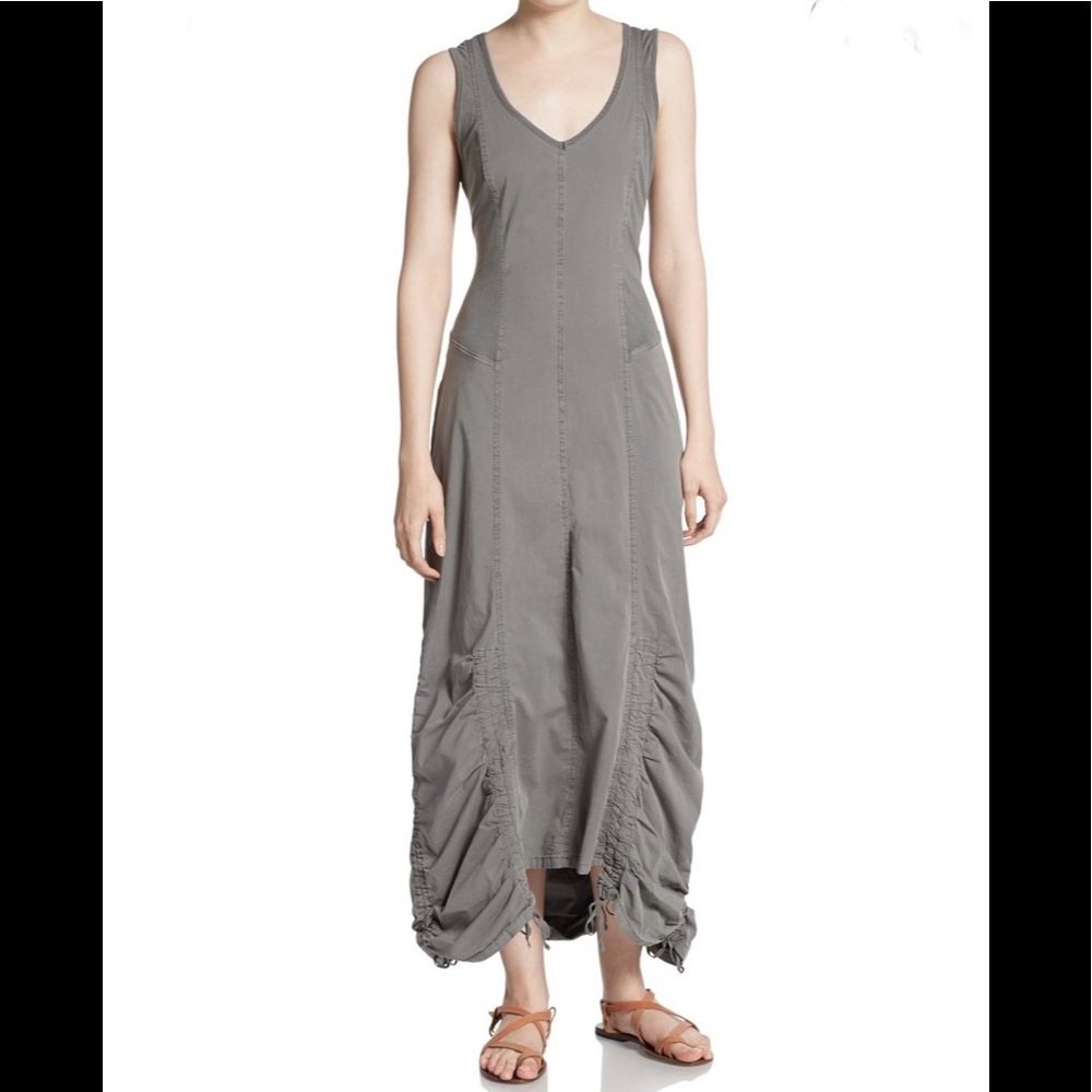 XCVI Gray Edie Drawstring-Hem Maxi Dress